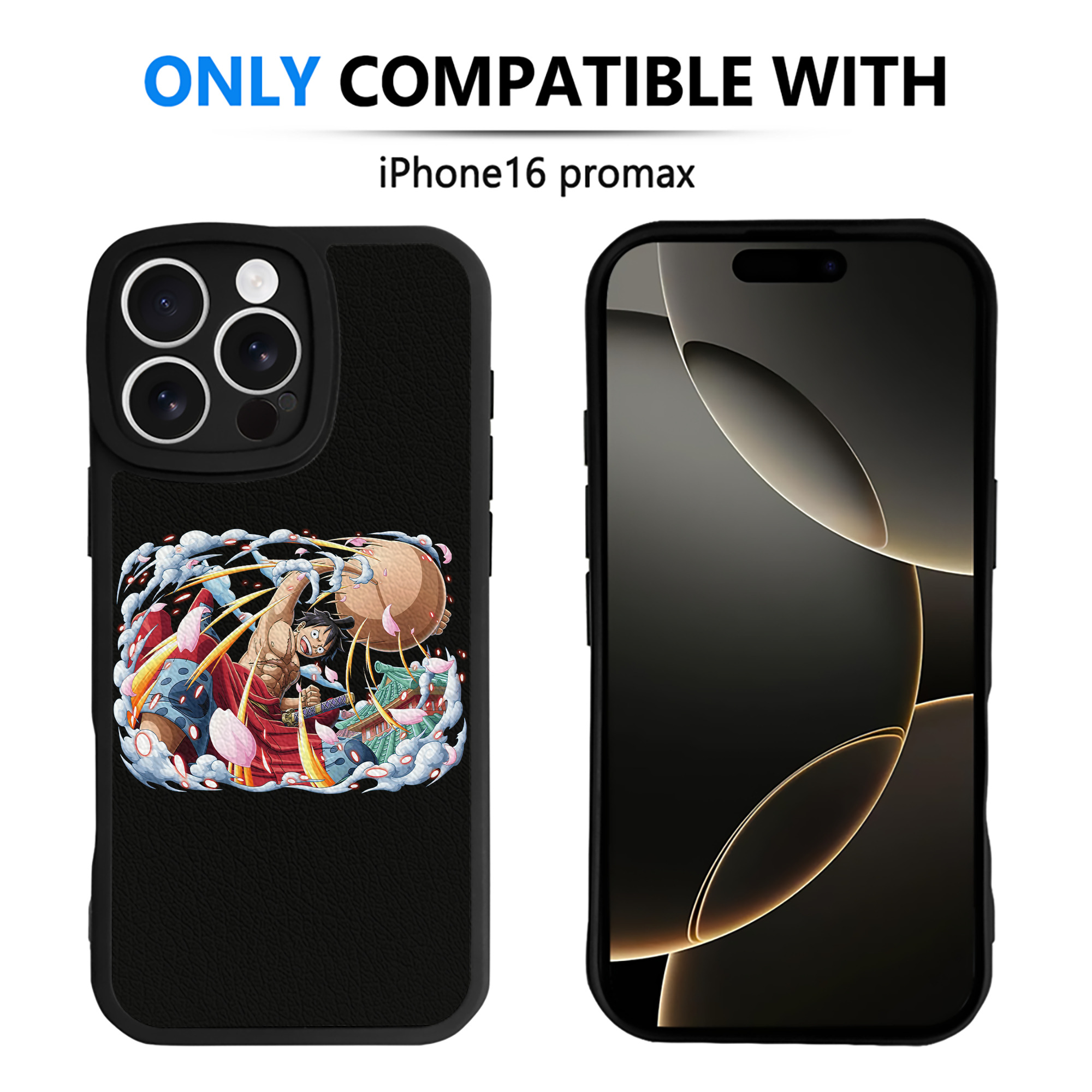 （画像用） ワンピース モンキー・D・ルフィ ONE PIECE Monkey D. Luffy 【iPhone 16シリーズ対応】シリコンスマホケース（レザー調） 材質：シリコン